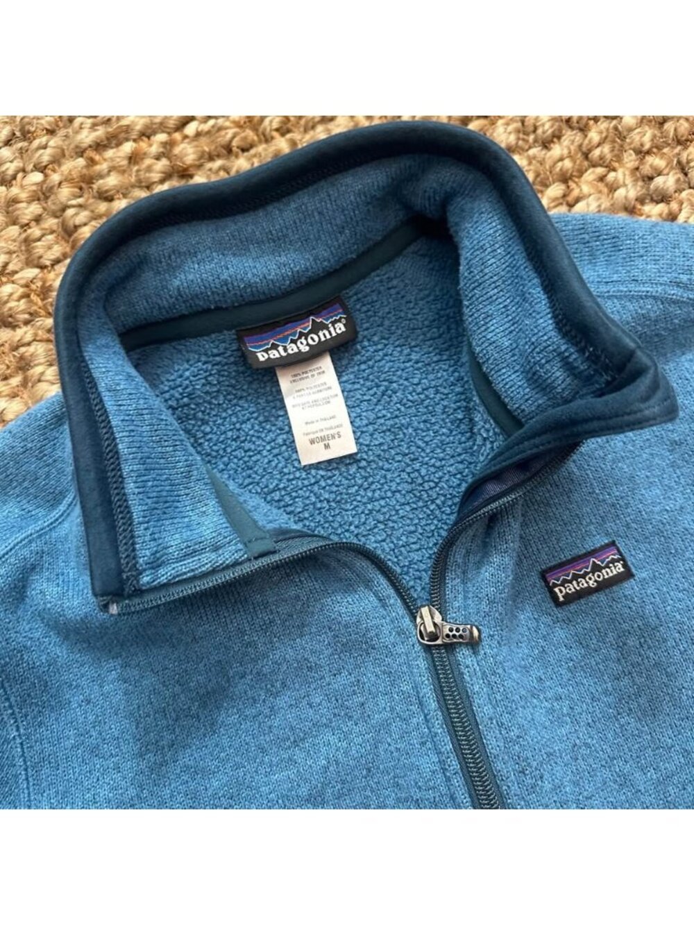 Patagonia Better Sweater Quarter Zip Fleece Jacket Women Size Medium Blue